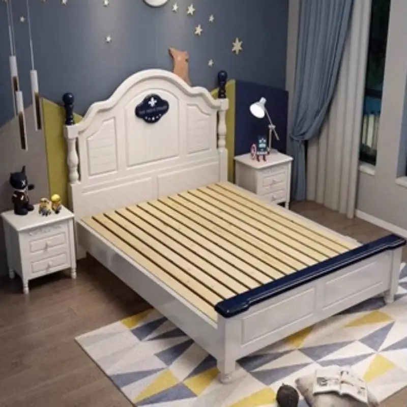 سرير أطفال مزخرف للفتيات باللون الأبيض الشمالي للسلامة بتصميم عصري سرير أطفال فردي مخصص خشبي Lettino Per Bambini أثاث منزلي