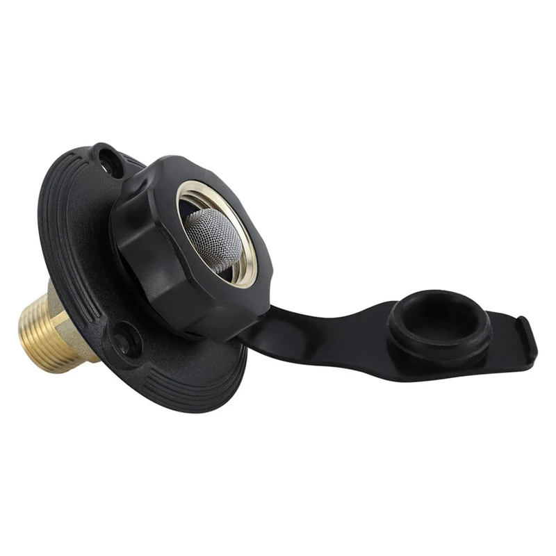 Flange Ring Leak Proof Threaded Connector With Check Valve For Rv Boat Trailer Marine (With Hose Elbow)