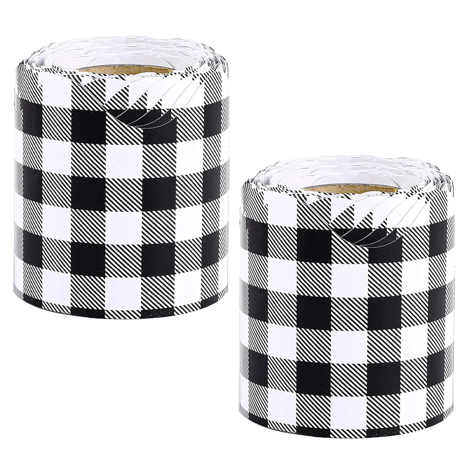 2 لفات أسود أبيض متقلب لوحة الإعلانات الحدود صدفي قشر عصا الفصول الدراسية مكتب تقليم لاصقة تزيين مقاوم للماء #1