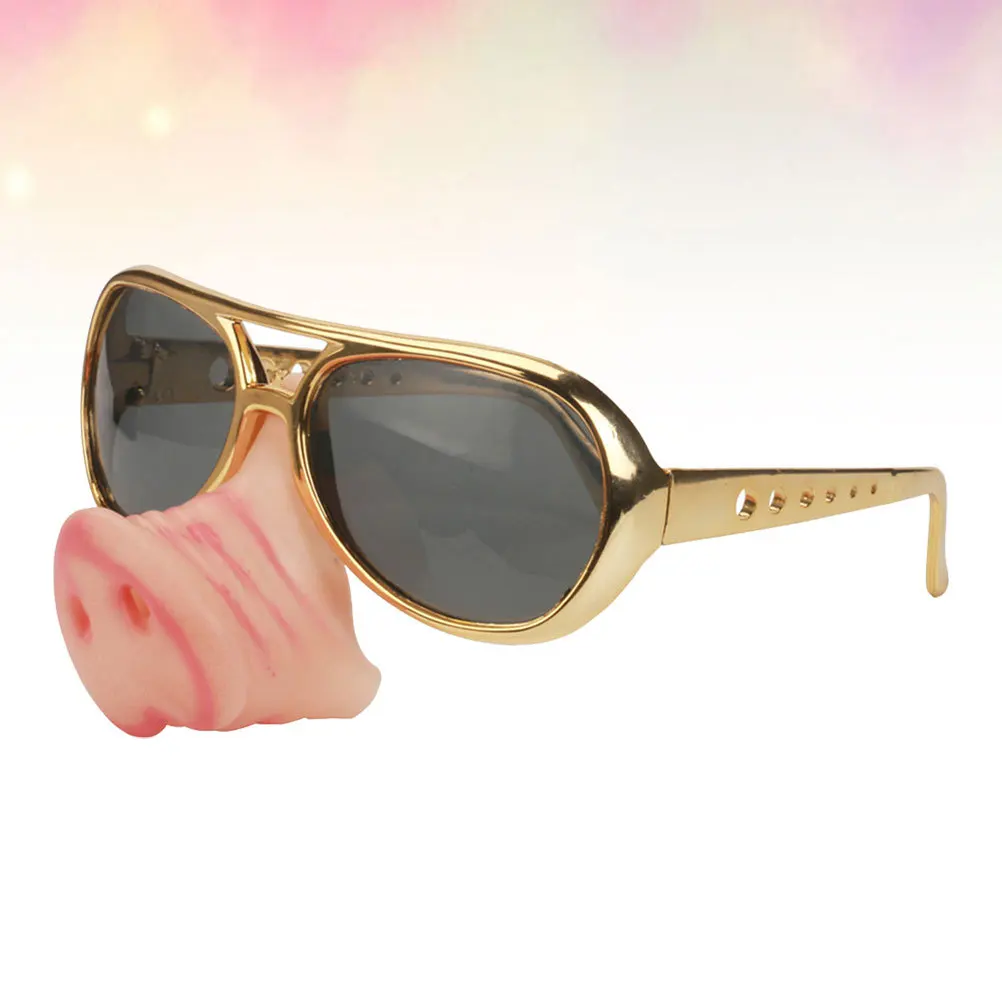 

2Pcs Pig Nose Party Glasses Funny Cosplay Eyewear Unique Lightweight Photo Props for Dancing Events Party Glasses