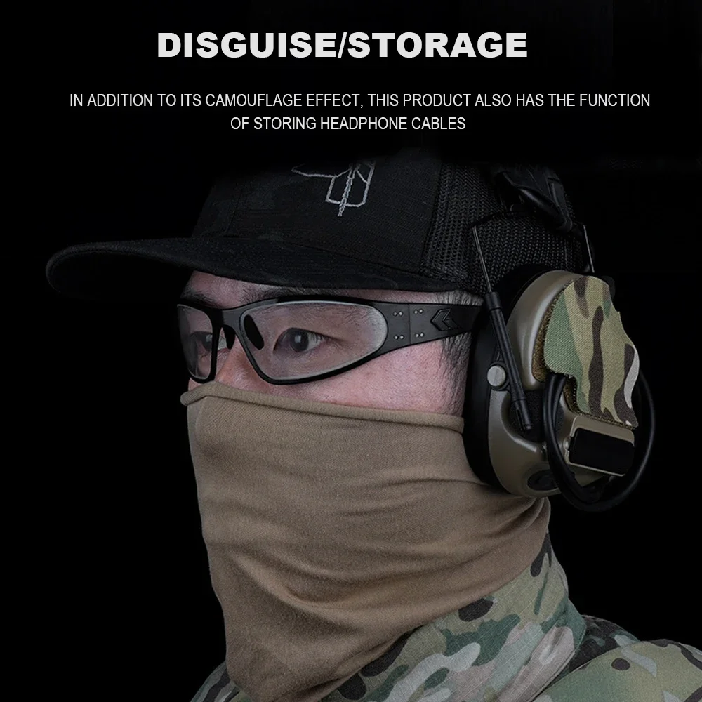 1 Paar Jacht Headset Kabel Organizer Camouflage DIY Sticker Magic Patch voor ComTac (IIIIIVVI) Jacht Schieten Headphon