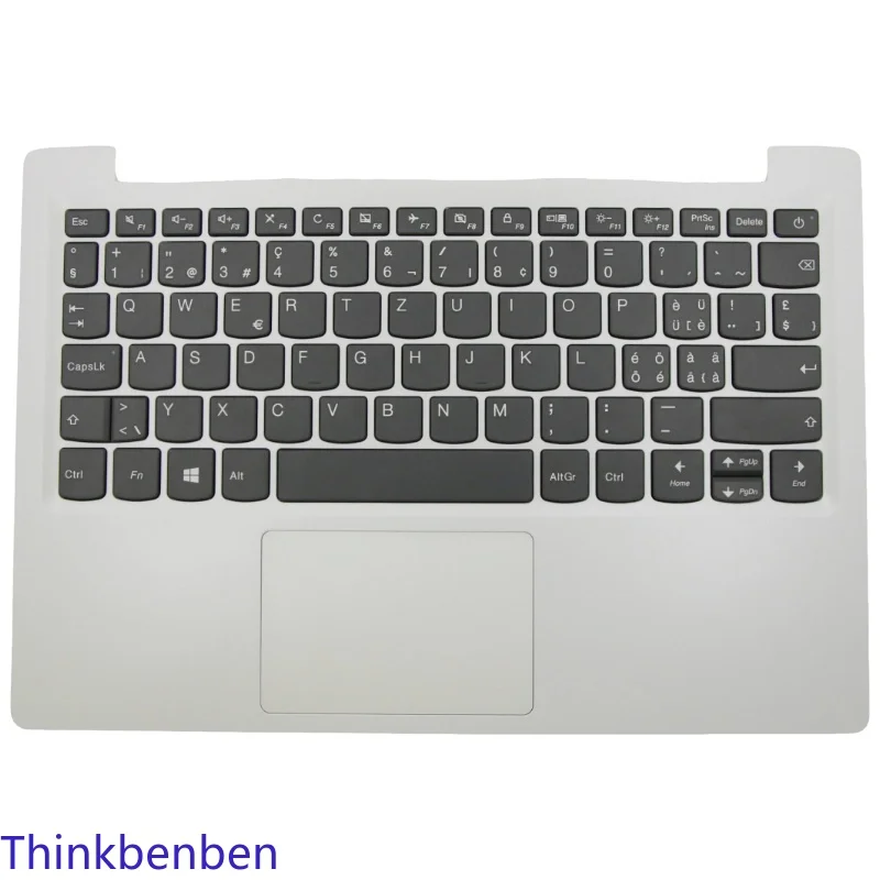 SWS Swiss  White Keyboard Upper Case Palmrest Shell Cover For Lenovo Ideapad 120S 11 11IAP Winbook S130 130S 11IGM 5CB0R61089