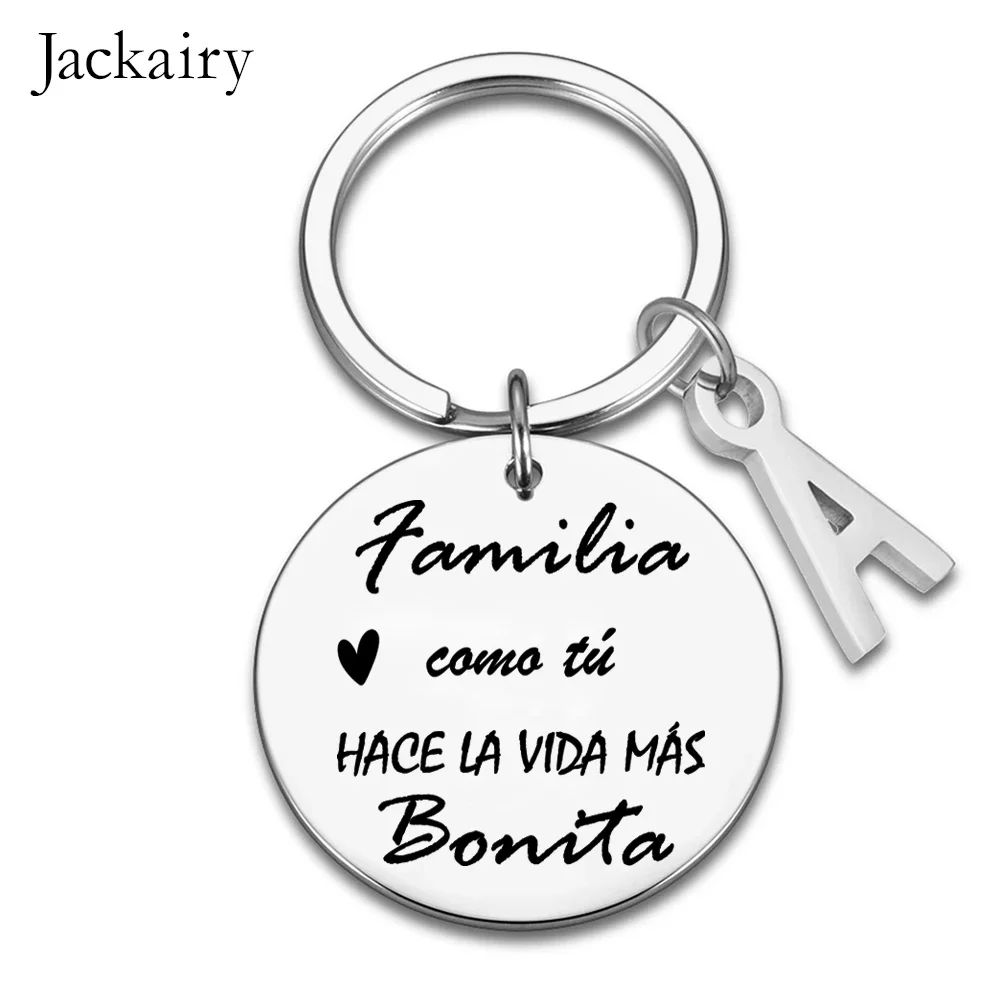 Spanish Keychain Best Family Gifts for Papá Mamá Brother Sister Familia Como Tú HACE LA VIDA MÁS Bonita Birthday Christmas Gifts