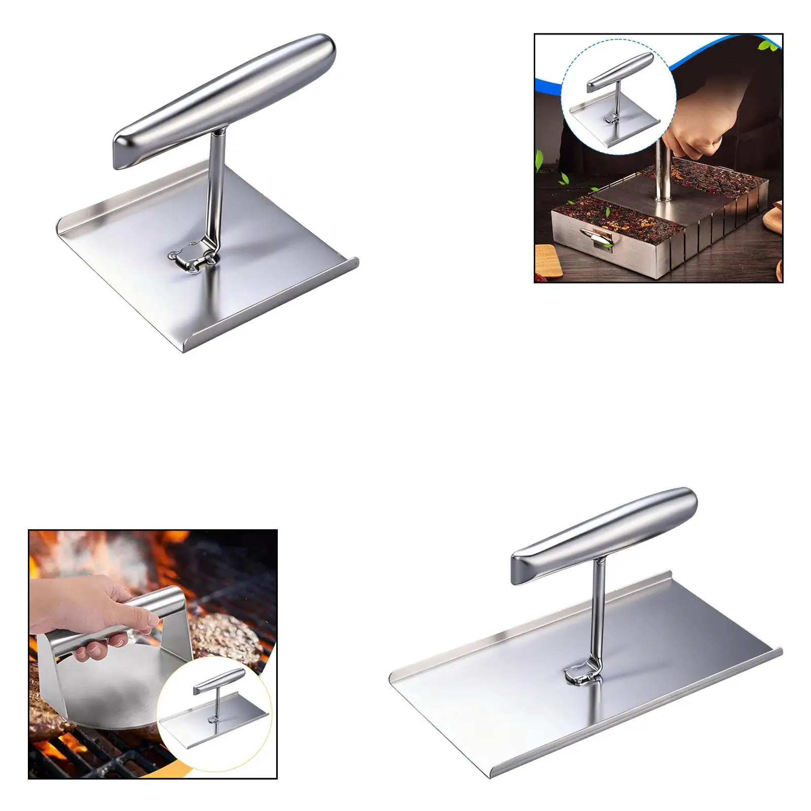 Multifunctional Nougat Press Sturdy Stainless Steel Barbecue Grilling Tool for Restaurant Baking
