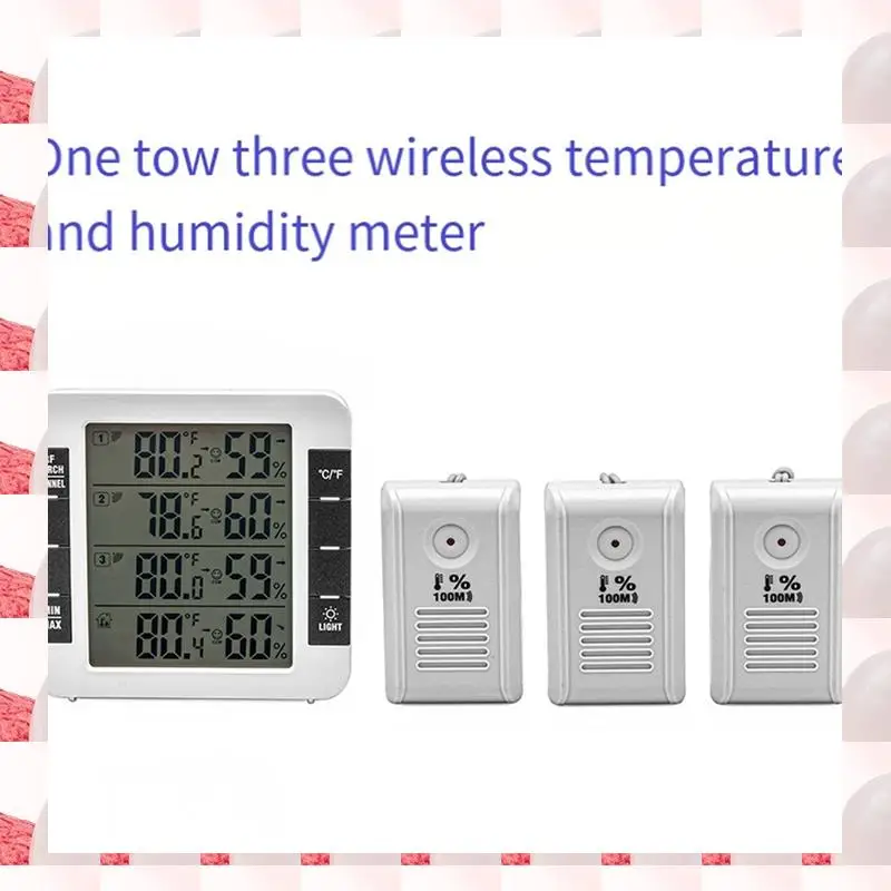 

ABGN термогигрометр для внутреннего и наружного применения термогигрометр 100 м с 3 датчиками метеостанция для дома и офиса