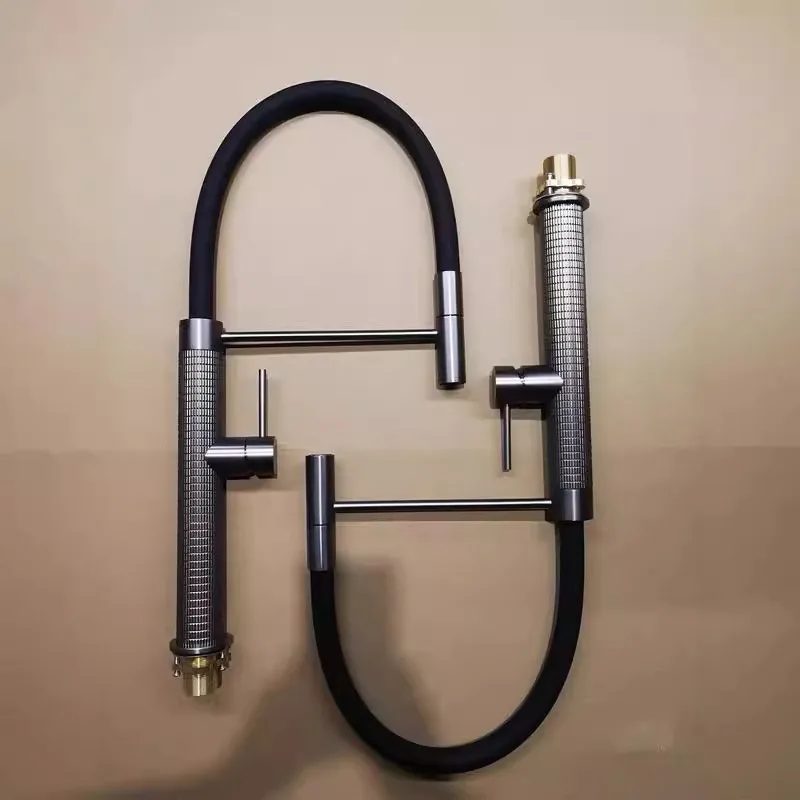 

Вращающийся телескопический выдвижной кухонный смеситель для пистолета и золы, бытовой смеситель для мытья овощей с горячей и холодной водой, брызгозащищенный