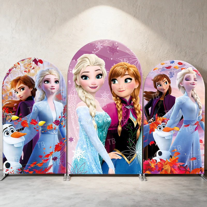 

Frozen Elsa Anna Arch Backdrop Cover, Birthday Party, Baby Shower Photography Background for Event Decor & Photo Booth Prop