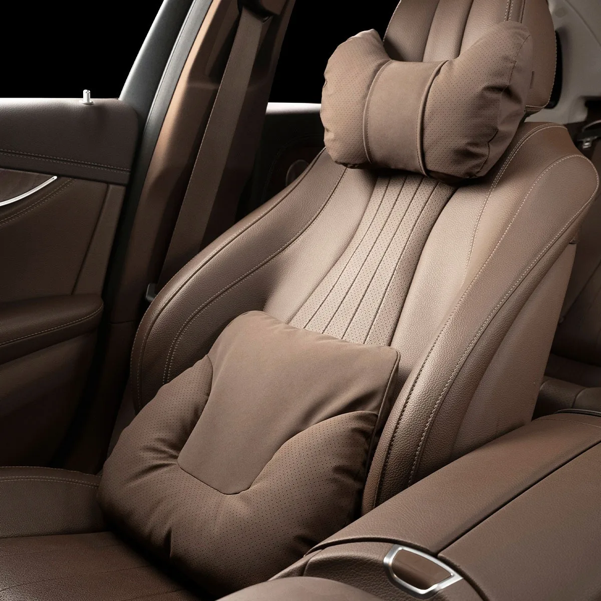 Universal Car Headrest Waist Pillow Car Accessories For Mercedes Benz AMG GLE C260 W164 W211 W212 Neck Pillow Lumbar Support 3