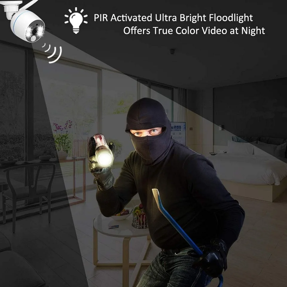 Wifi Outdoor Smart Home Security Ip security System Wireless CCTV With 2-Way Audio Pir Motion Sensor Siren Sound Nvr Monitor