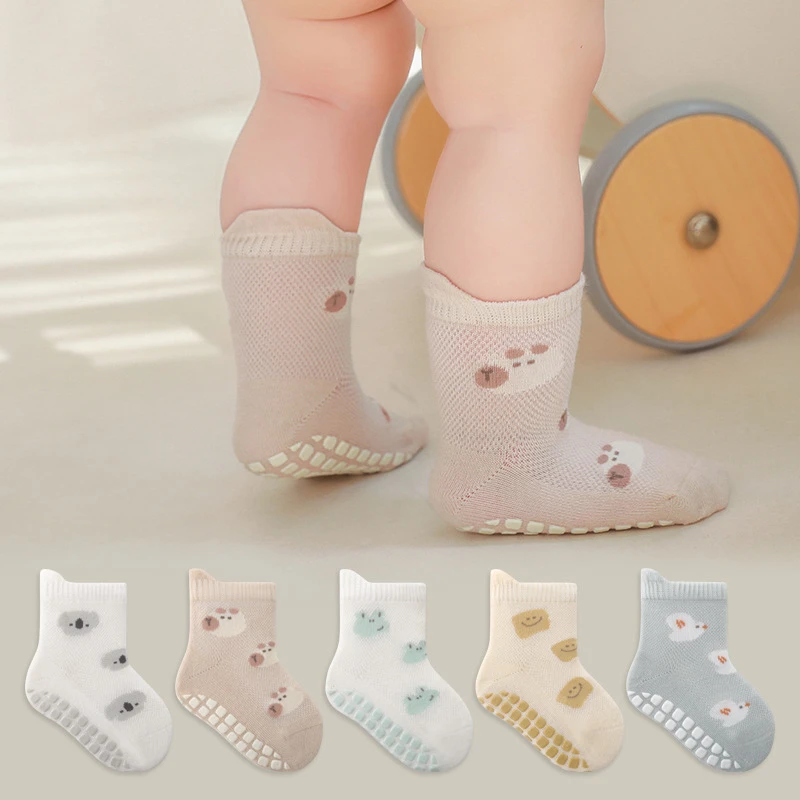 

Summer New Baby Floor Socks Loose Mouth Boneless Boys and Girls' Indoor Anti Slip Full Bottom Adhesive Walking Sock Kids Socks