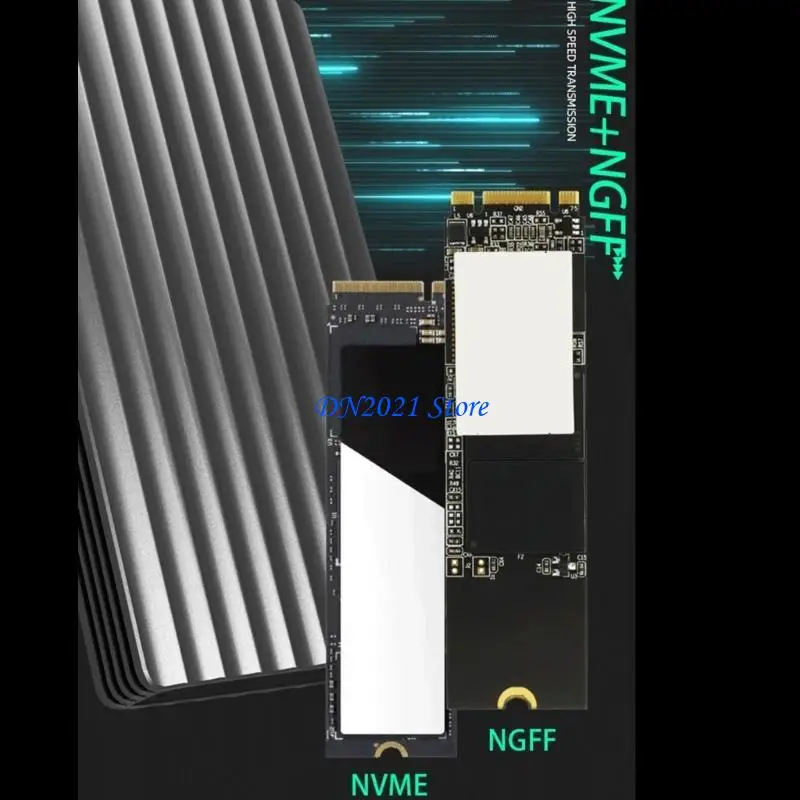 

F3KE M.2 SSD Case NVME Double M.2 to USB3.1 Gen2 SSD Adapter for NVME NGFF SSD Disk Box M.2 SSD Case