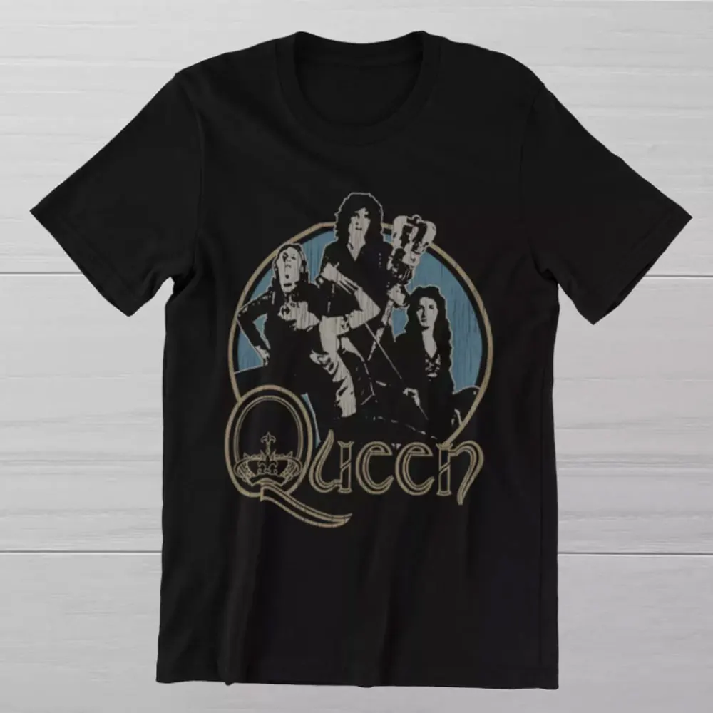 QUEEN T-Shirt 70s Freddy Mercury British Rock Soul Band  for Men Summer Relaxed Short Sleeve Couple Wear Y2k Cotton Custom T Shi