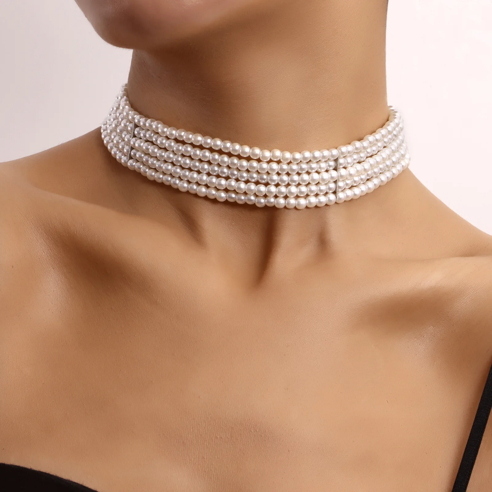 

Matching quality light luxury white pearl necklace ins style live streaming host fairy temperament necklace