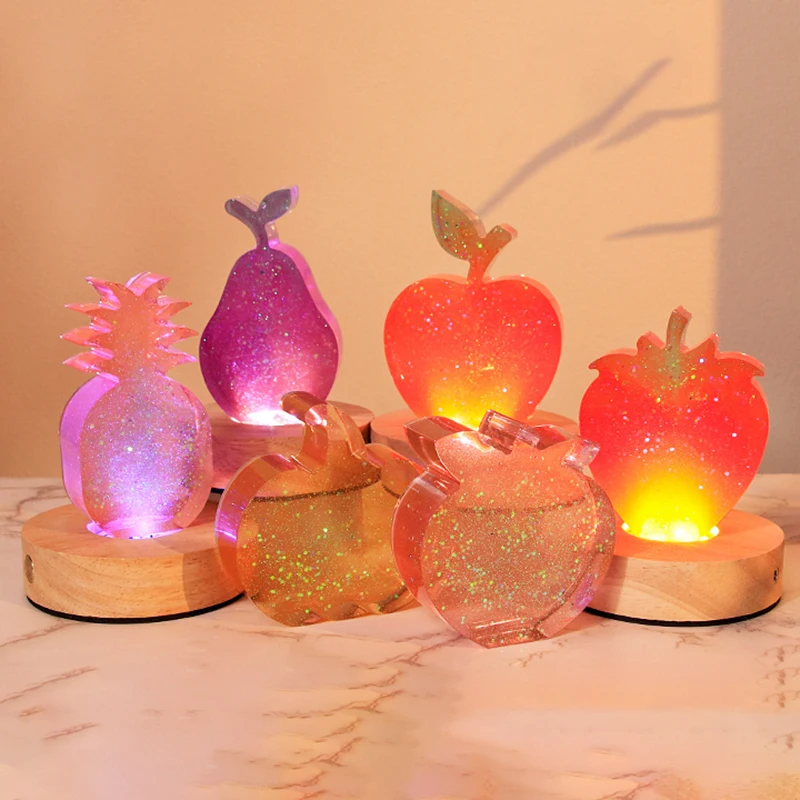 3D Fruit Silicone Mold New Apple Pear Strawberry Pineapple Model DIY Aromatherapy Candle Mold Making Crystal Dropper Resin Mold