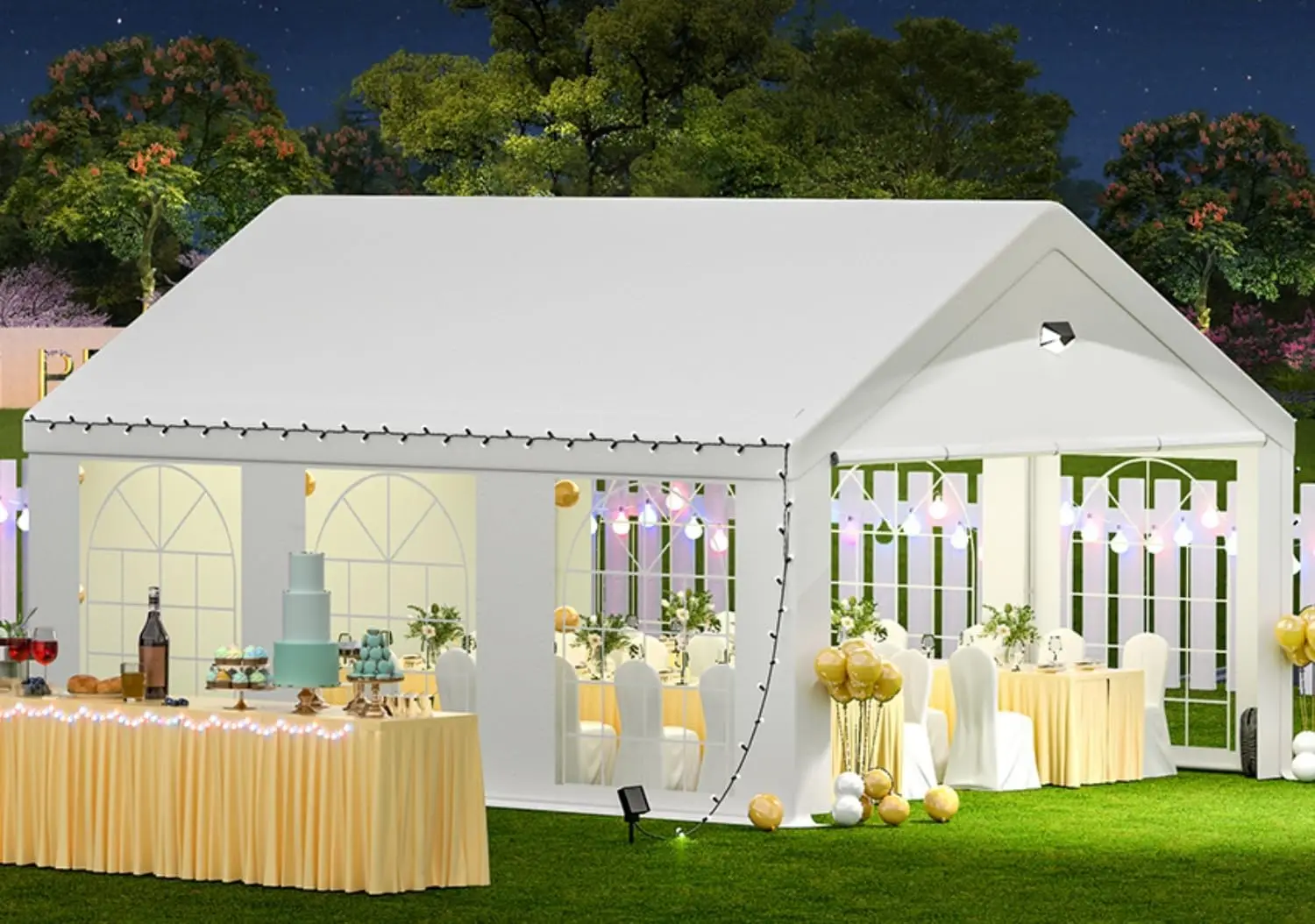 

20x20FT Heavy Duty Canopy Tent with Removable Sidewalls,2 Box Outdoor Waterproof Patio Camping Gazebo Shelter,Perfect for Weddin