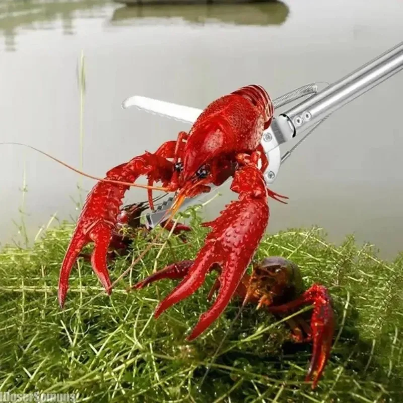 New 2 Types Head Foldable Reptile Grabber Tool Snake Hook Catcher Tool Outdoor Stainless Steel Snake Catcher Tongs Rubbish Clip