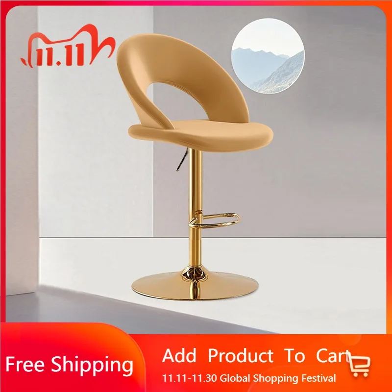 

Swivel Design Barstools Gold Modern Balcony With Back High Office Restaurant Barstools Metal Vanity Banqueta Trendy Furniture