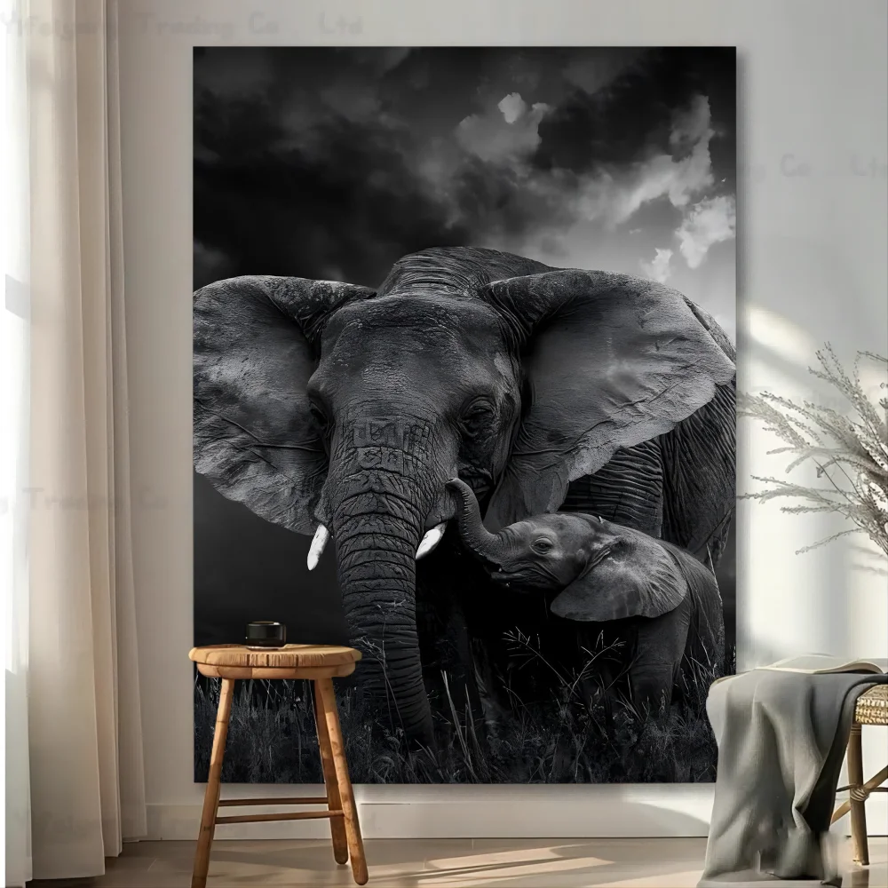 

Black And White Animal Elephants Colorful Tapestry Wall Hanging Home Decoration Hippie Bohemian Decoration Divination Wall Art