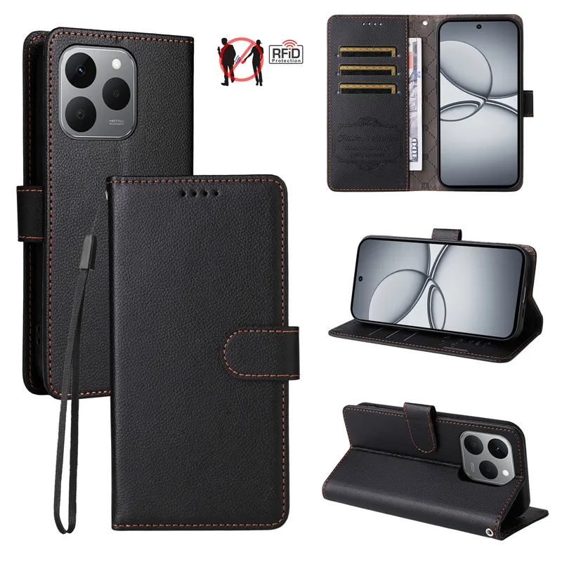 15T مكافحة سرقة المحفظة حالة الوجه المغناطيسي أغطية جلد ل Realme 15T 15 14 برو زائد 14T 14X 5G Realme15 Coque حامل الحالات الهاتف