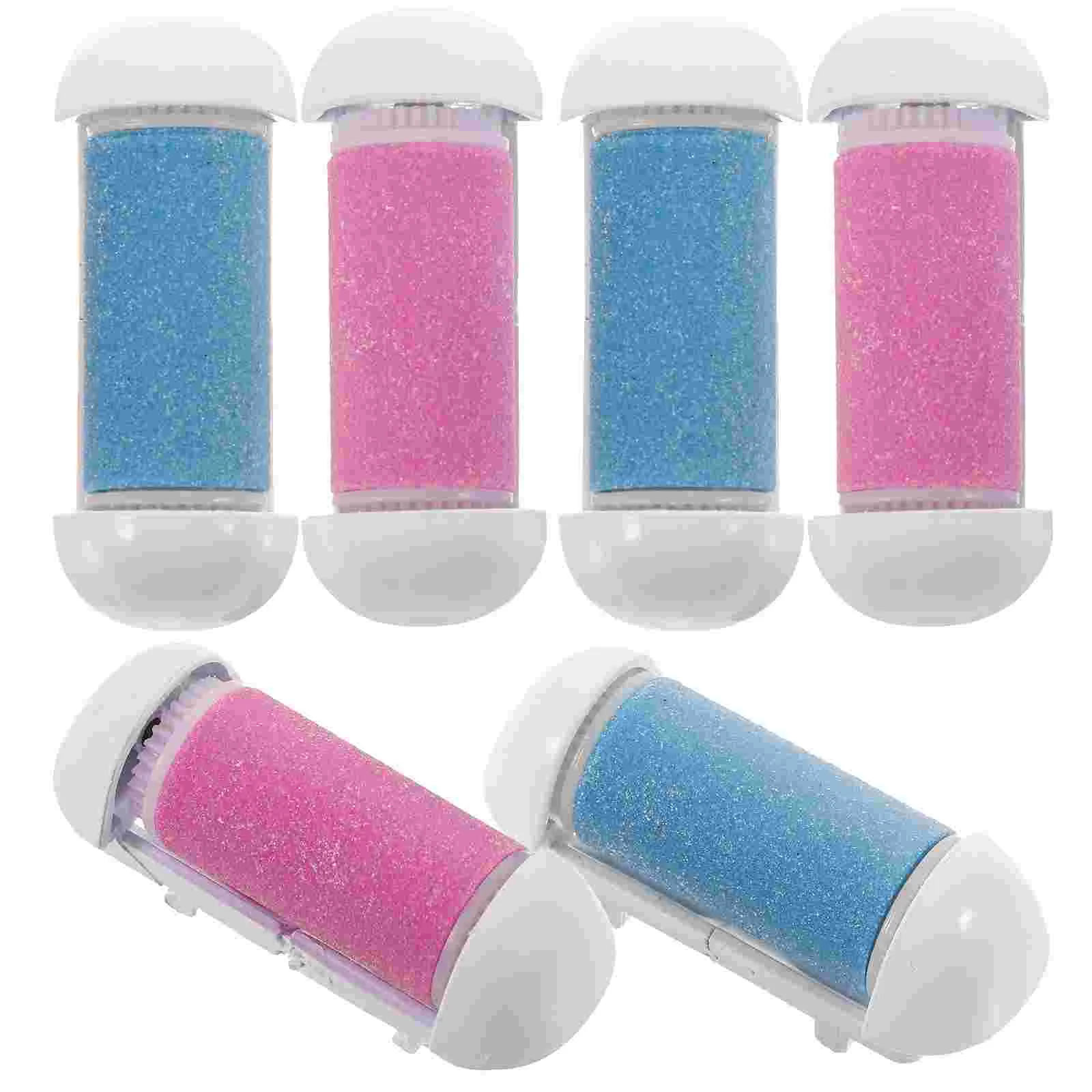 

6pcs Foot Replacement Tool Foot Dead Skin Removal Roller Exfoliator Cuticles Callus Remover Head (Pink and Blue for Each 3pcs)