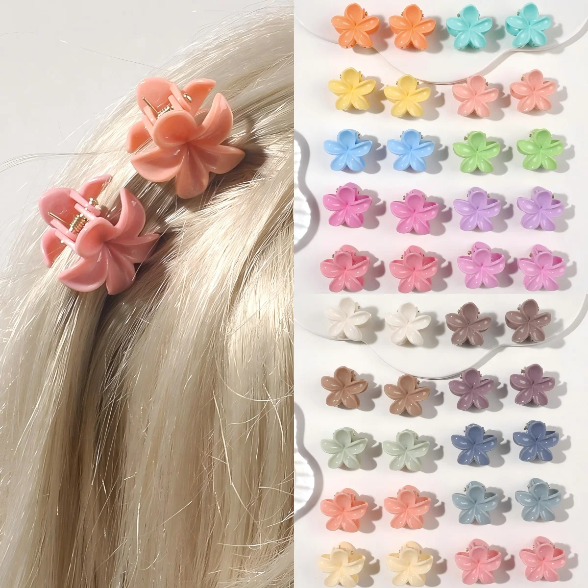 20 Stück Sommerliche Haarspangen in verschiedenen Farben, kleine, süße Haarspangen, Haarklammern, Haarschmuck für Damen und Mädchen