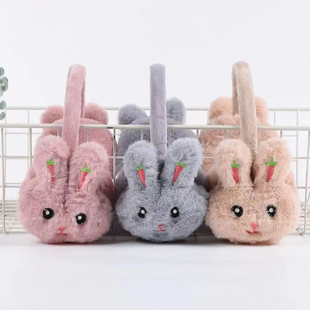 Winter Cute Rabbit Shape Earmuffs Girls Cute Ear Warm Earmuffs Outdoor Ear Warmer Soft Earflap Furry Ear Covers 귀마개