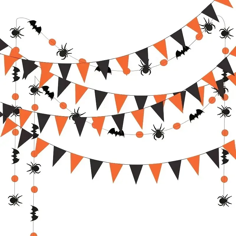 

Spider Bunting Flag Lightweight Halloween Decoration String Flag Halloween Party String Flag Exquisite For Halloween Dress Up