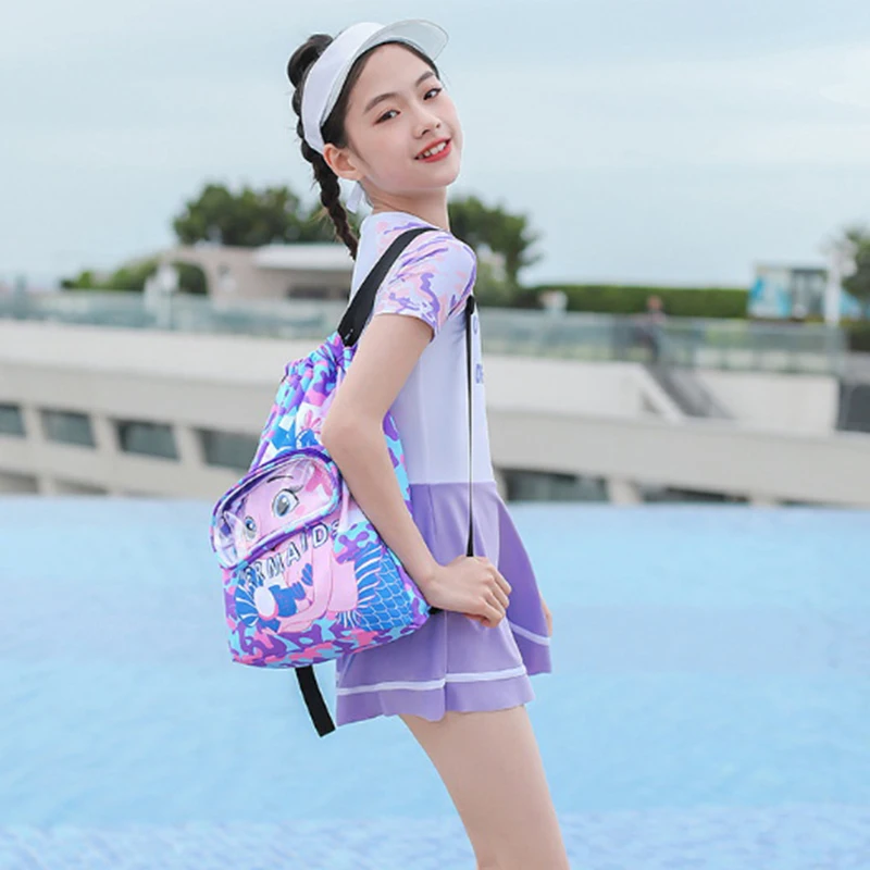 

Children'S Swimming Bag Waterproof Storage Bag Beach Bag Beam Mouth Backpack Dry And Wet Separation Washing Bag