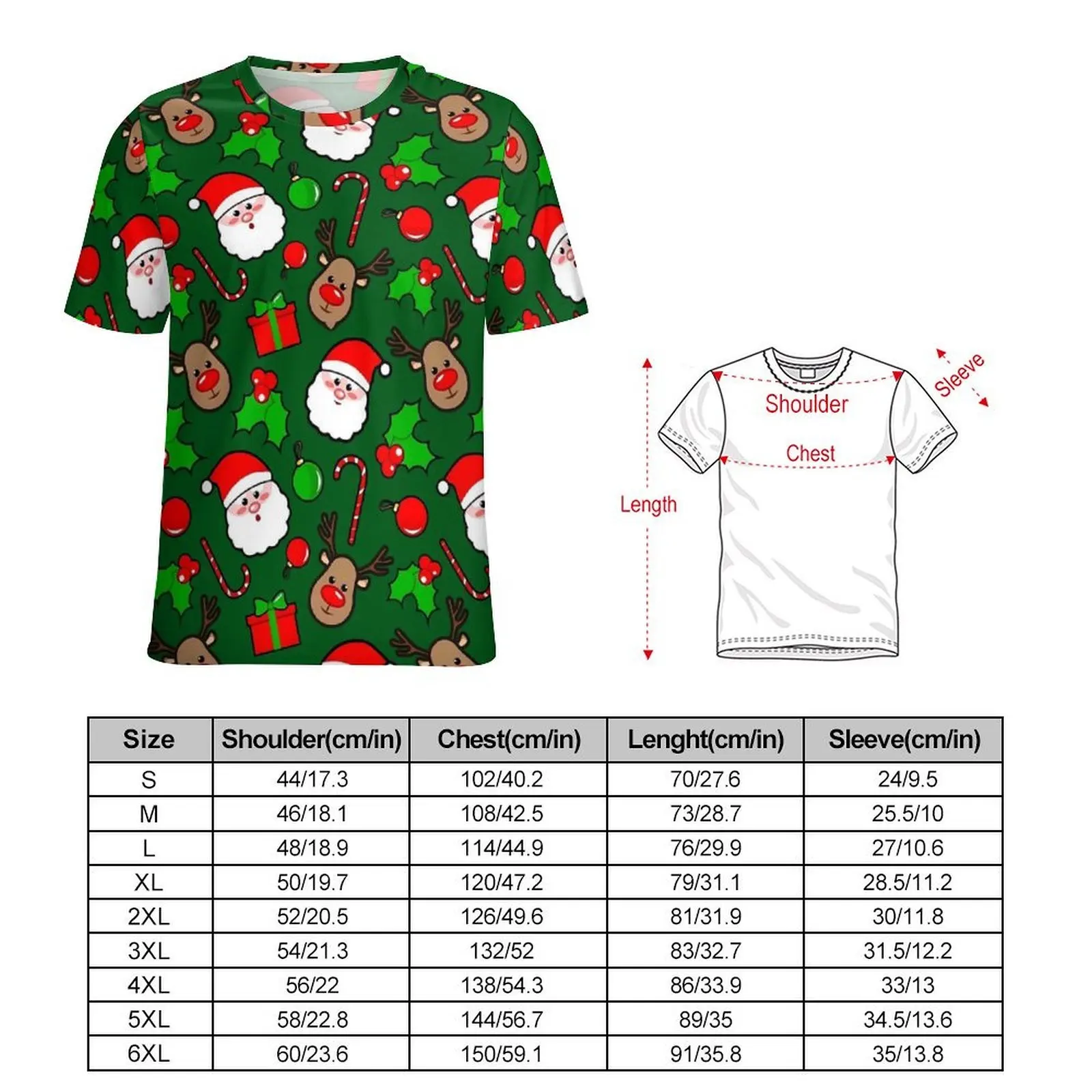 Christmas T Shirt For Couple RUDOLPH And Santa Claus Graphic O Neck T Shirts Summer Trendy Clothes Short Sleeve Big Size Tees