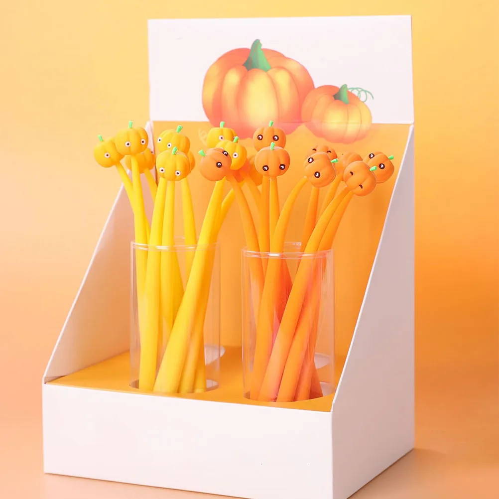 

10Pcs Pumpkin Gel Pens Smooth Writing Painting Stationery Portable for Students Office Creative Sign Pens Cartoon Writing Tool