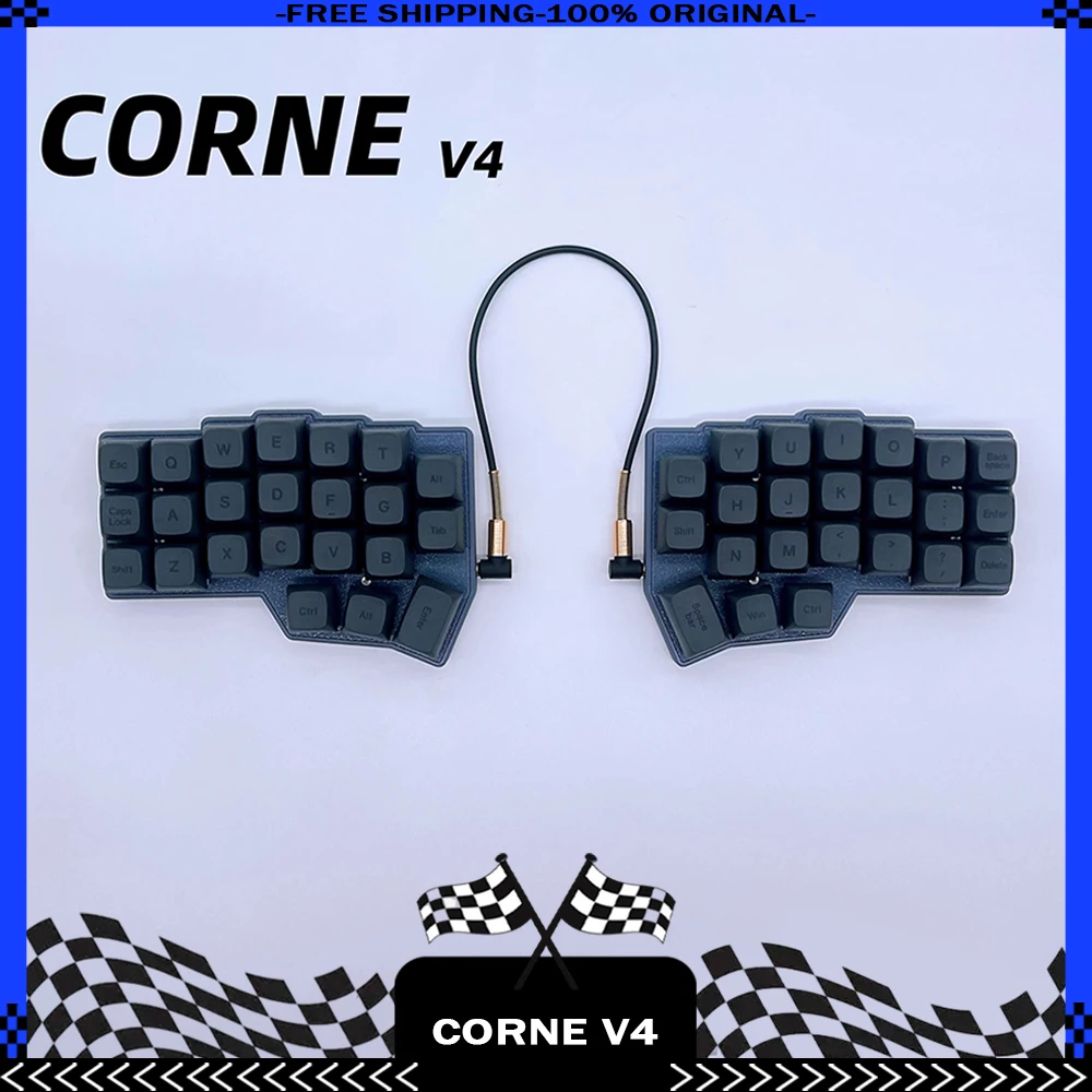 

Комплект разделенной клавиатуры Corne V4 с поддержкой флакона, проводной RGB, изготовленная на заказ, с возможностью горячей замены, эргономичные игровые механические клавиатуры для левой и правой руки