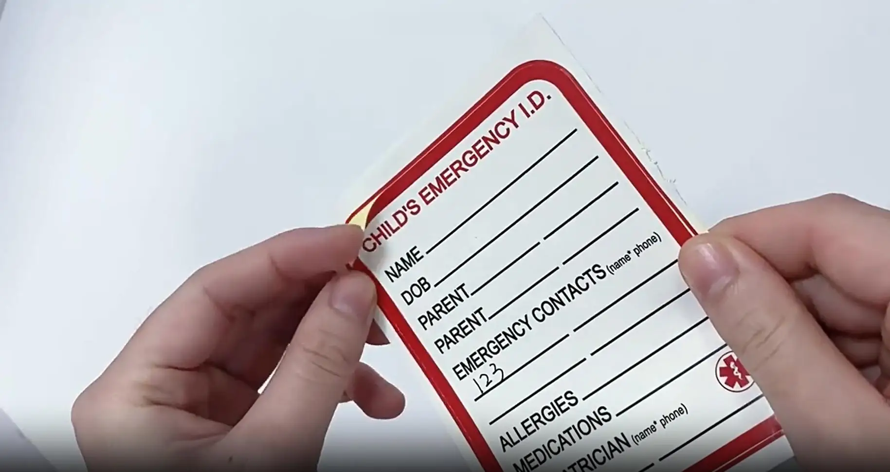 

10 Pcs Medical Information Tags Car Seat Emergency Board Sticker Identification Stickers