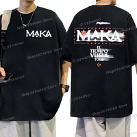 Hot Sale Rapper Maka Fashion Street T-shirts Men Women Clothing Singer Maka El Tiempo Vuela 2025 Tour T-shirt Retro Mens Clothes