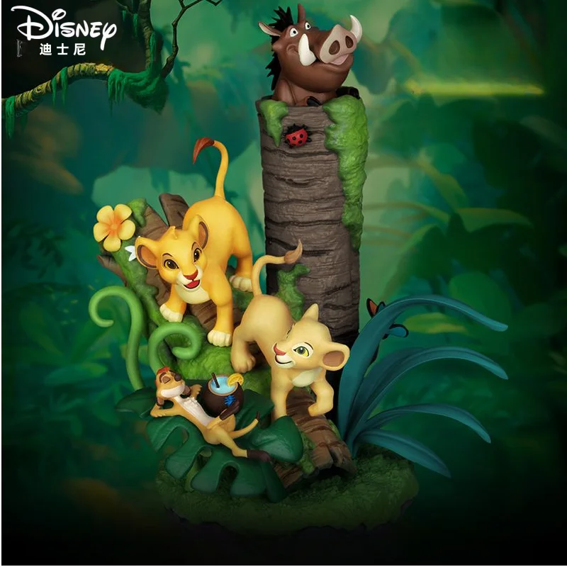 Disney-Simba figura dos desenhos animados para crianças, Simba, Timão, Pumba, Anime Movie, ornamento de mesa personalizado, brinquedo criativo, presente nova coleção