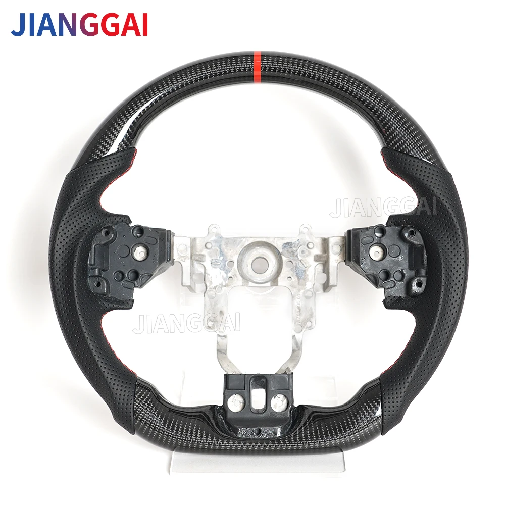 Carbon Fiber Car Steering Wheel For Mitsubishi EVO Evolution X Ralliart Lancer 2008-2015 Perforated Leather Steering Wheel