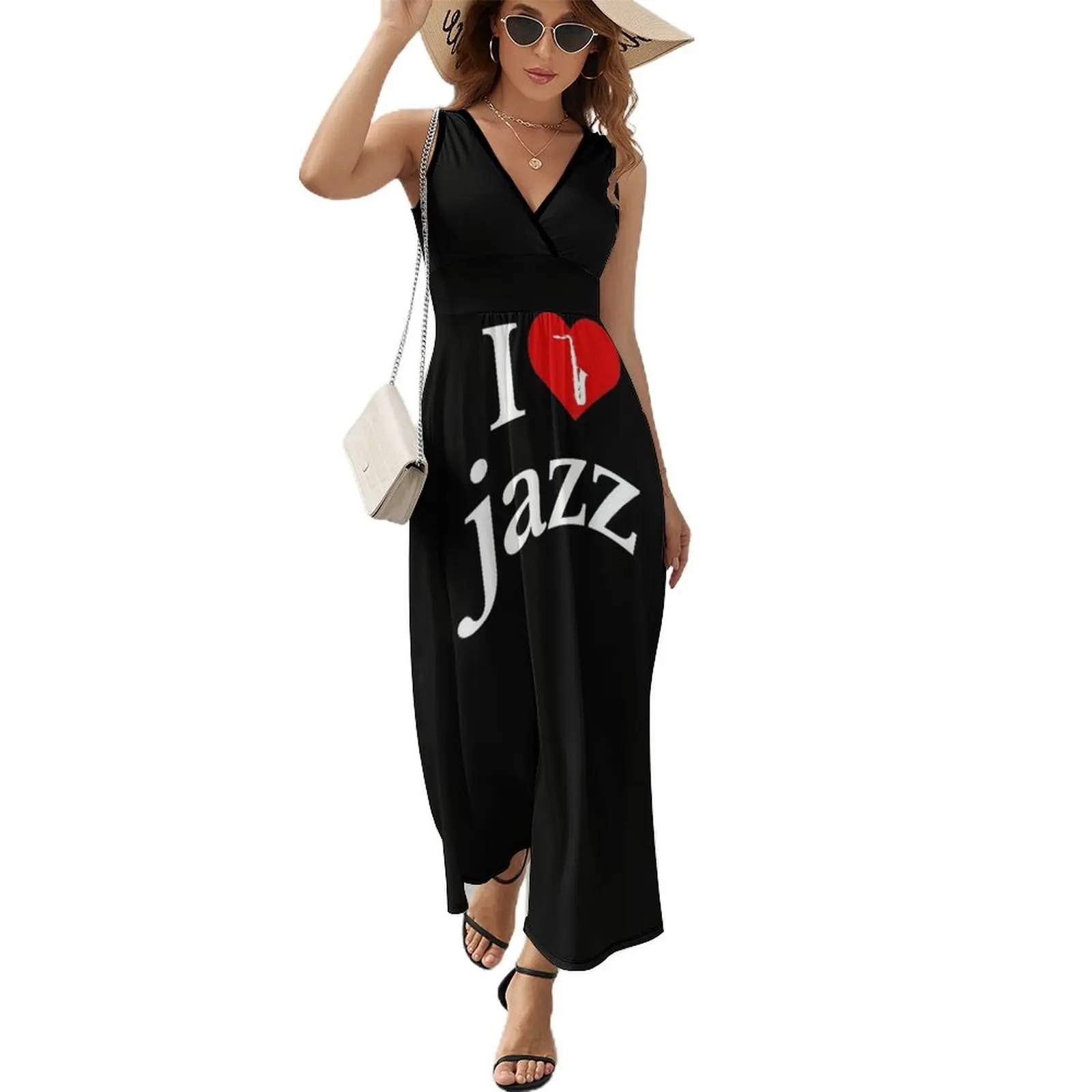 I Love Jazz Tee Funny Jazz Musician Sleeveless Dress party dresses women women evening dress women's summer dress 2024