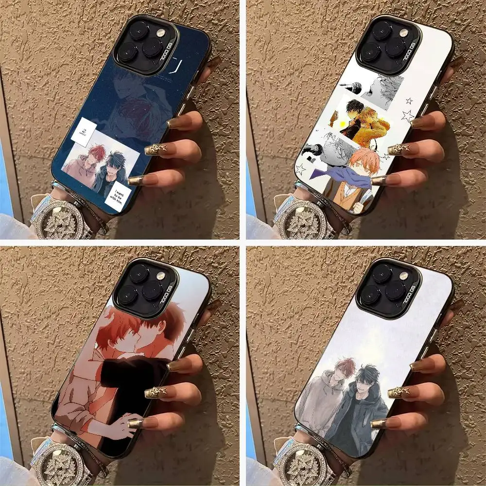 

BL- Anime Ritsuka- Mafuyu Sato -Given For iPhone 17 16 15 14 13 12 11 Pro Max XS 17 Air Silicone Colored Silver Bumper Cover