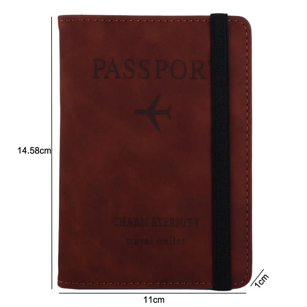 RFID Blocking ID Bank Card Coin Purse Storage Bag Organizer Case Passport Book Wallet Case Passport Cover Passport Holder view 6