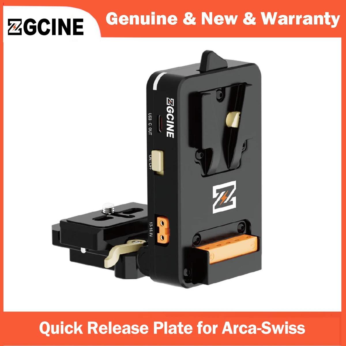 ZGCINE V-Mount Battery Plate V Lock Battery Plate with Dual Quick Release Plate for Arca-Swiss, L-Shape for DSLR Camera, Tripod