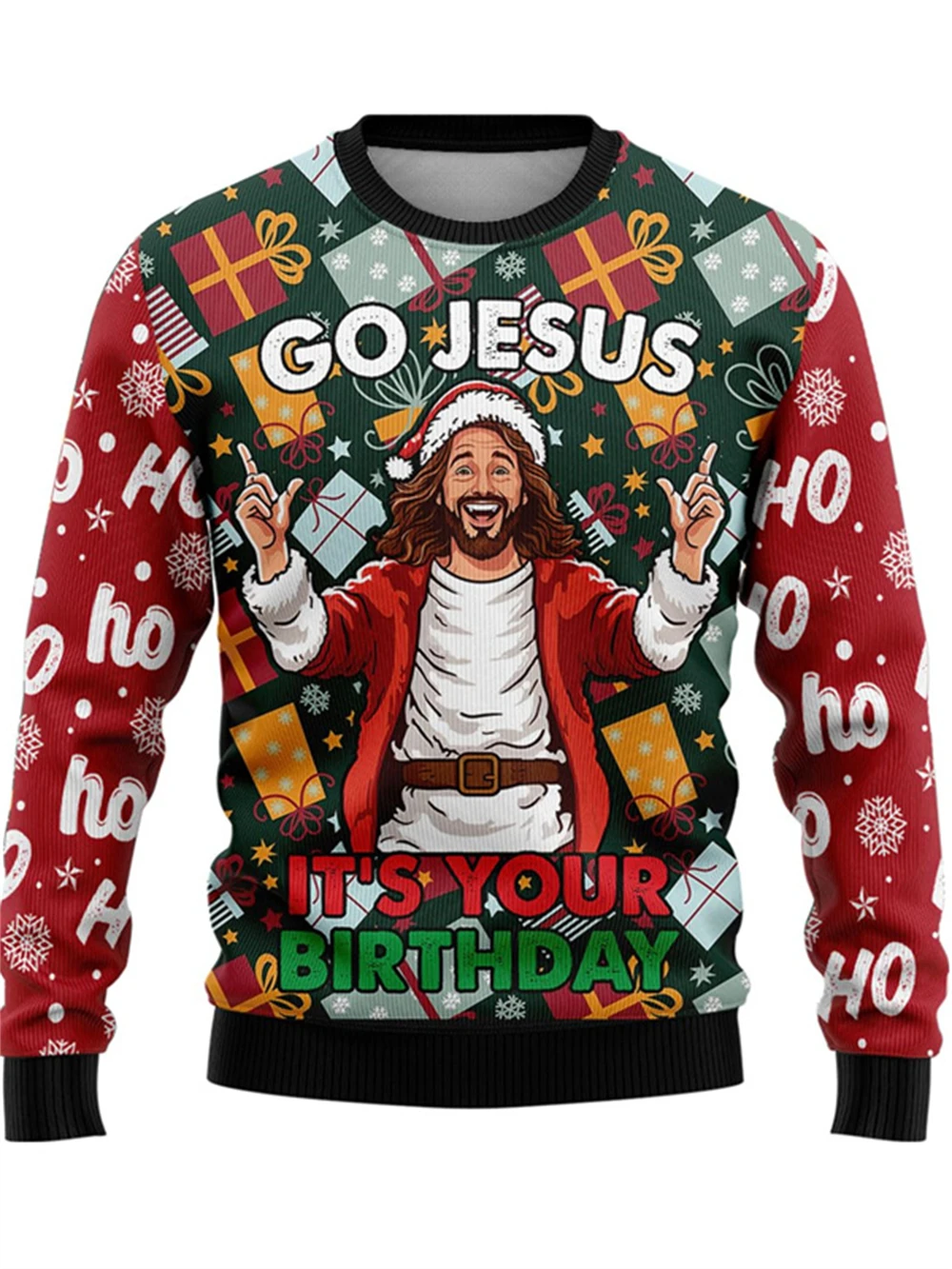 

Christmas Jesus Graphic Sweater Men Women Fashion Holiday Crewneck Sweatshirt Christianity Unisex 3d Print Sweater Men Clothing