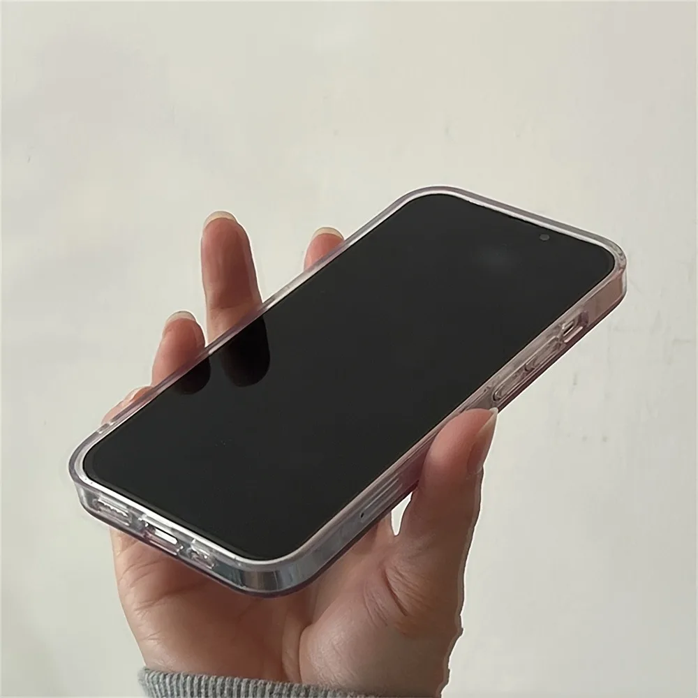 Cute Dopamine Color Block Match Plaid Clear Phone Case for iPhone 17 16 15 14 13 12 11 Pro Max 7 8 Plus X Pink Tartan Soft Cover