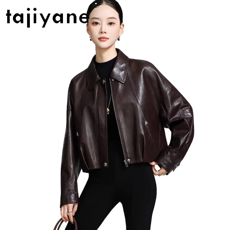 TAJIYANE Real Sheepskin Jacket Woman Stylish Short Genuine Leather Jackets Premium Ladies Coat Autumn Women Clothes 2025 신상아우터