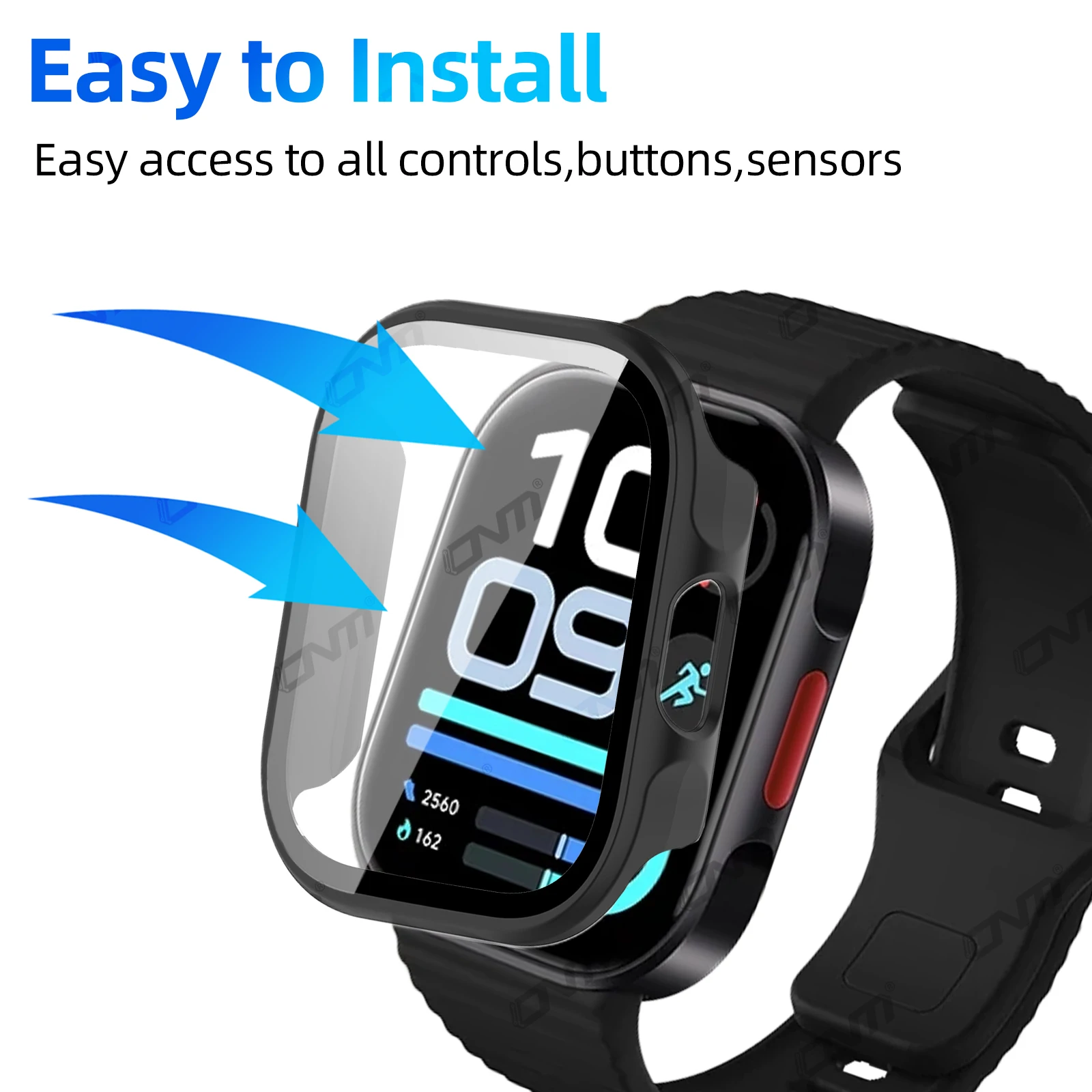 Hülle für Xiaomi Redmi Watch 6 Lite, Displayschutz aus gehärtetem Glas & harter PC-Schutzrahmen für Watch 6 Lite Zubehör. – Detail 3