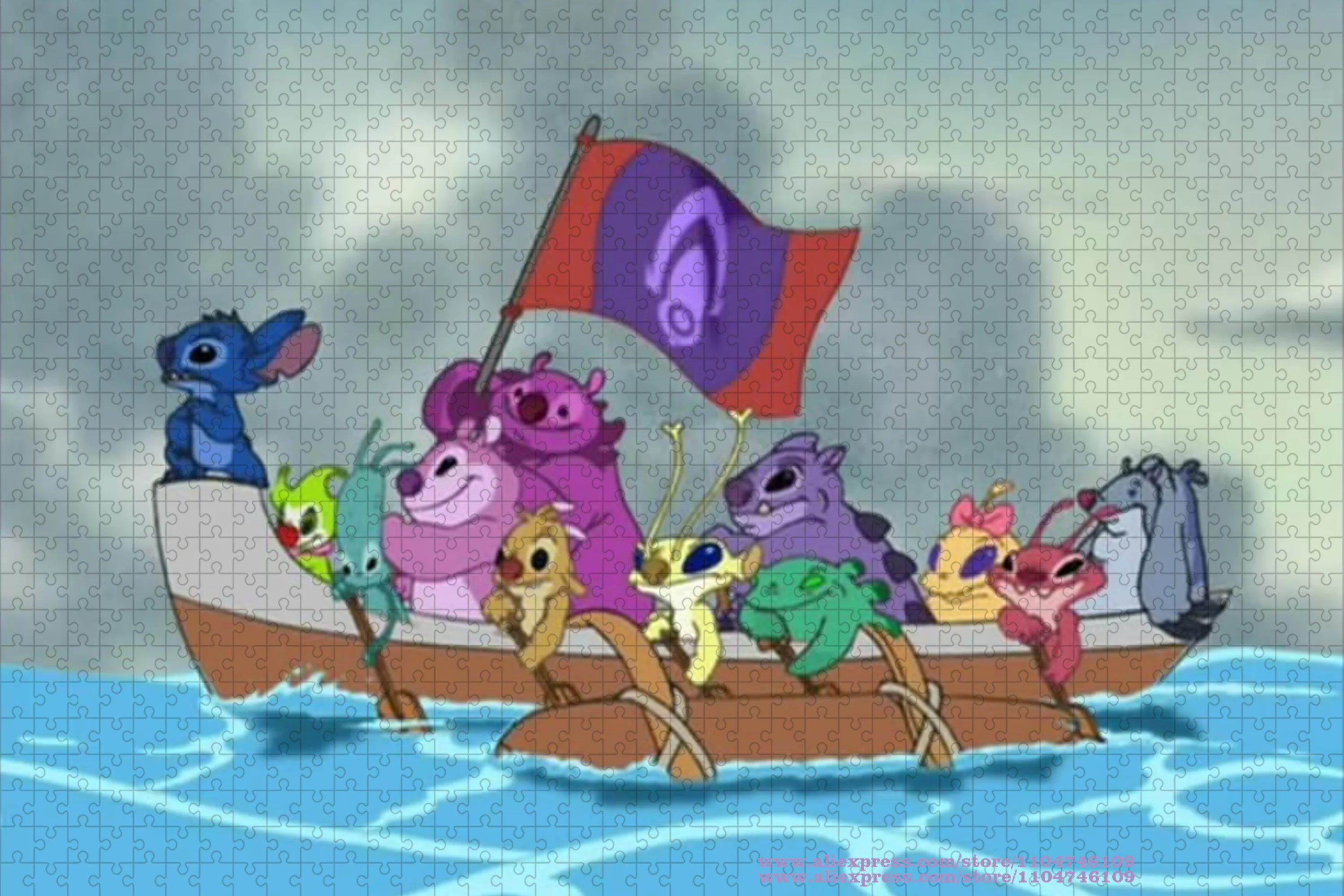 Аниме Лило и Стич головоломки мультфильм аниме персонажи коллекция 108/200/300/500/1000/1500 шт. интеллектуальные головоломки для детей