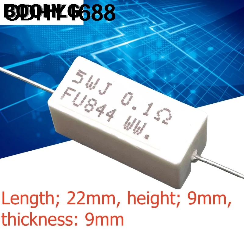 10 Stück 0,1 Ohm 0,1 R � �   5W 5W axialer Kupferfuß-Audio-Keramik-Zementwiderstand