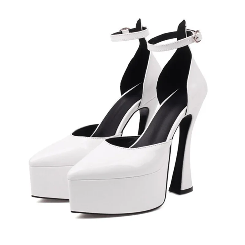 

Новые женские туфли на очень высоком каблуке 2026 года, модные босоножки на толстой платформе с ремешком на щиколотке, остроносые, для вечеринок, большие размеры