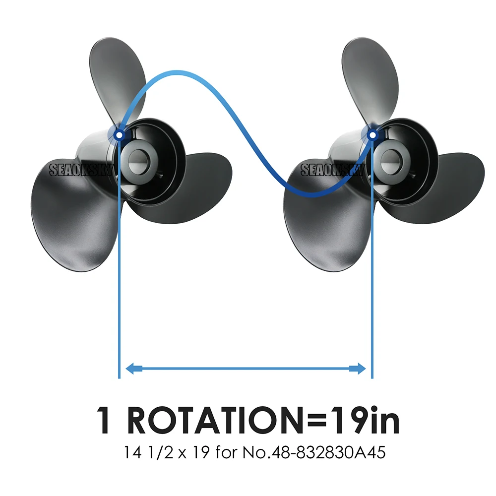 14 1/2 x 19 Pitch 48-832830A45 Upgrade Aluminum Propeller for Mercury Outboard Engines 135-300HP&Mercruiser Alpha One Propeller images - 6