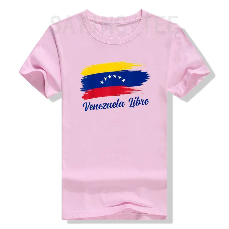 Venezuela Flag Proud American Venezuelan Venezuela Libre T-Shirt Humor Funny Patriotic Graphic Tee Fashion Short Sleeve Blouses