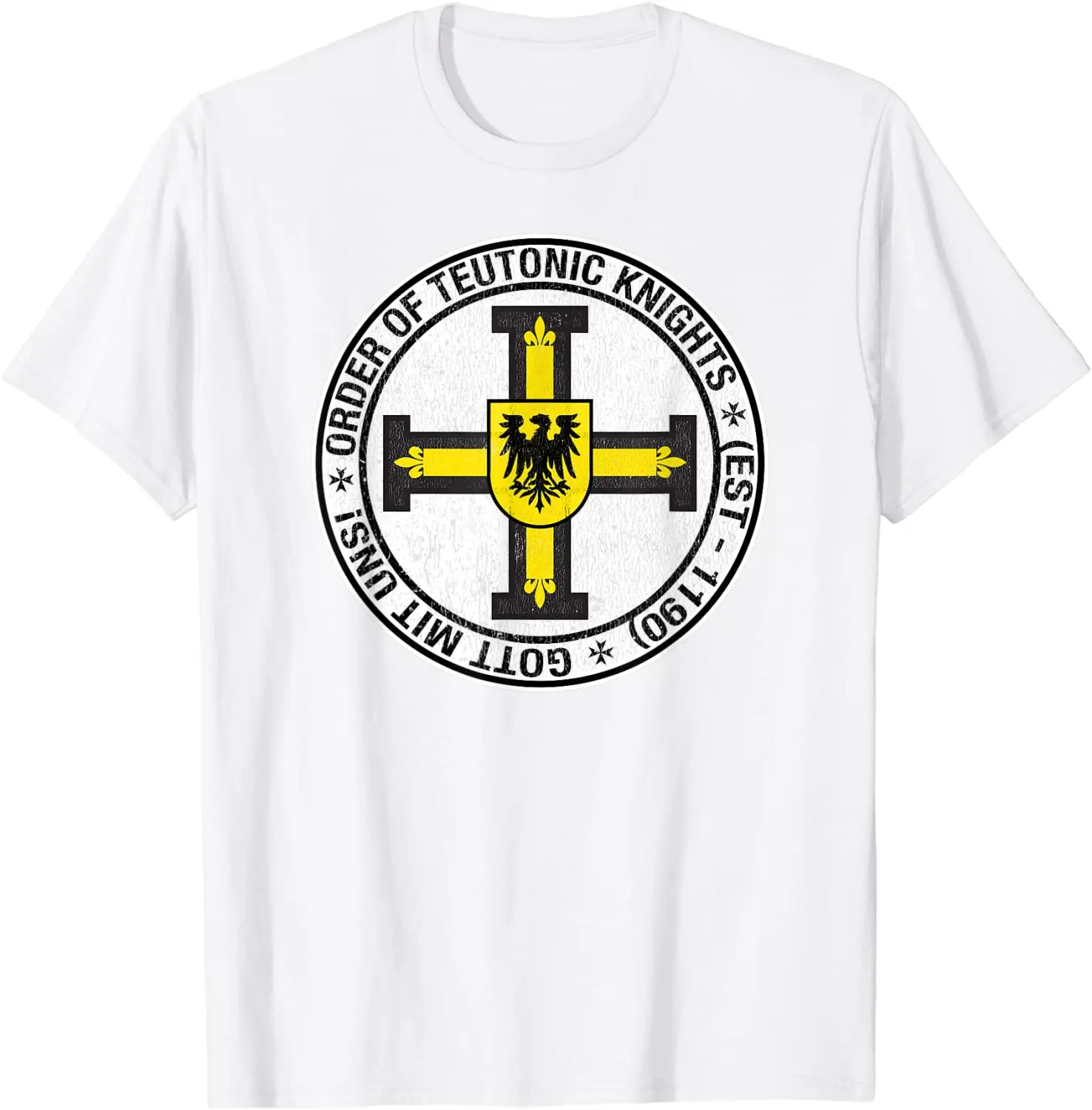 Order of the Knights Teutonic Coat of Arms T-Shirt. Summer Cotton Short Sleeve O-Neck Mens T Shirt New S-3XL