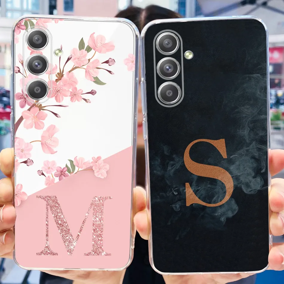 For Samsung Galaxy A55 Case Samsung A55 5G SM-A556B 2024 Cute Letter Soft Silicone Clear TPU Slim Phone Back Cover